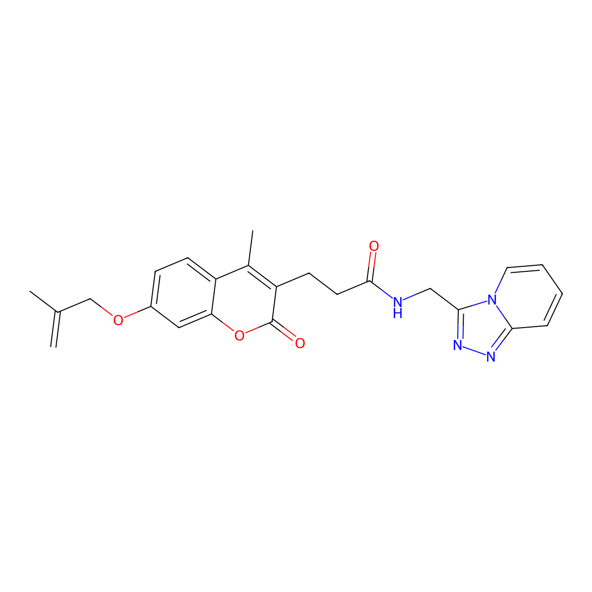 3-{4-methyl-7-[(2-methylallyl)oxy]-2-oxo-2H-chromen-3-yl}-N-([1,2,4]triazolo[4,3-a]pyridin-3-ylmethyl)propanamide molecular structure, CAS 1574495-07-0