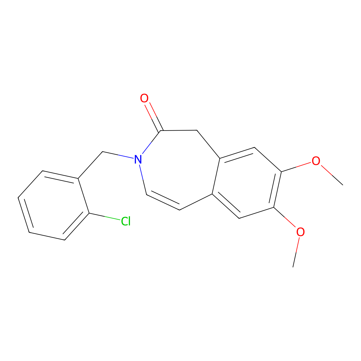 3-(2-chlorobenzyl)-7,8-dimethoxy-1,3-dihydro-2H-3-benzazepin-2-one molecular structure, CAS 1574495-36-5