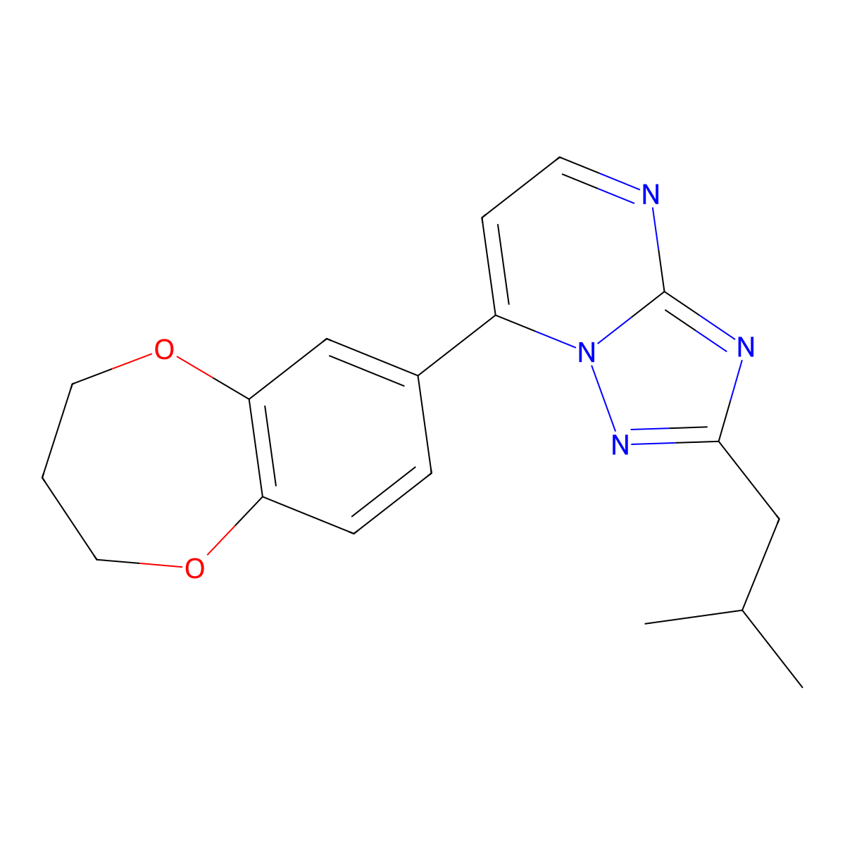 7-(3,4-dihydro-2H-1,5-benzodioxepin-7-yl)-2-isobutyl[1,2,4]triazolo[1,5-a]pyrimidine molecular structure, CAS 1574495-86-5