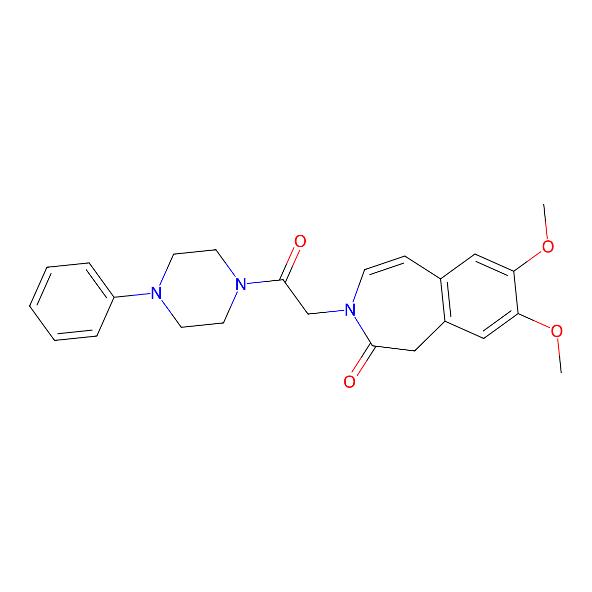 7,8-dimethoxy-3-[2-oxo-2-(4-phenylpiperazin-1-yl)ethyl]-1,3-dihydro-2H-3-benzazepin-2-one molecular structure, CAS 1574495-97-8