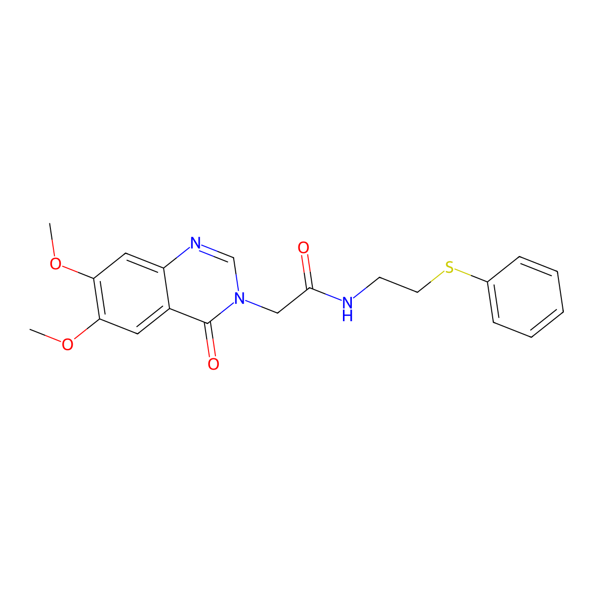 2-(6,7-dimethoxy-4-oxoquinazolin-3(4H)-yl)-N-[2-(phenylsulfanyl)ethyl]acetamide molecular structure, CAS 1574496-25-5