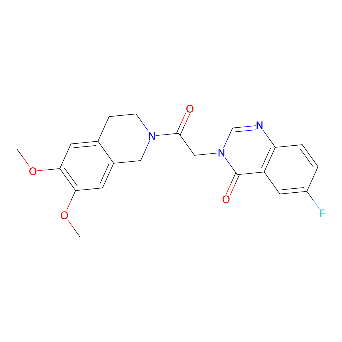 3-[2-(6,7-dimethoxy-3,4-dihydroisoquinolin-2(1H)-yl)-2-oxoethyl]-6-fluoroquinazolin-4(3H)-one molecular structure, CAS 1574496-31-3