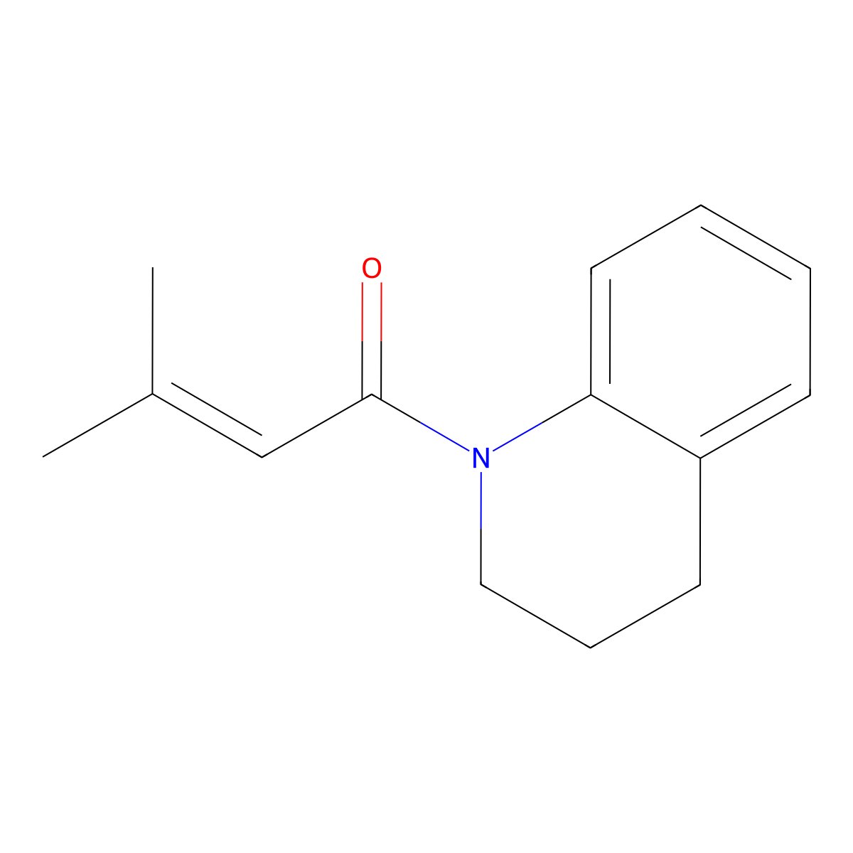 1-(3-Methyl-2-butenoyl)-1,2,3,4-tetrahydroquinoline molecular structure, CAS 15745-16-1