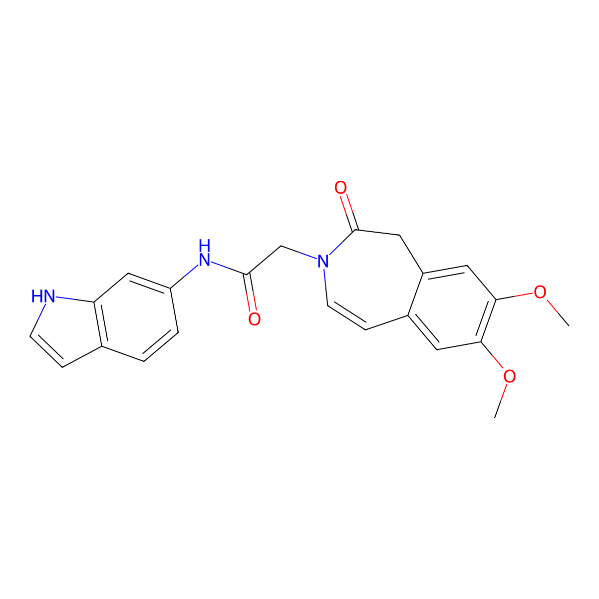 2-(7,8-dimethoxy-2-oxo-1,2-dihydro-3H-3-benzazepin-3-yl)-N-(1H-indol-6-yl)acetamide molecular structure, CAS 1574514-02-5
