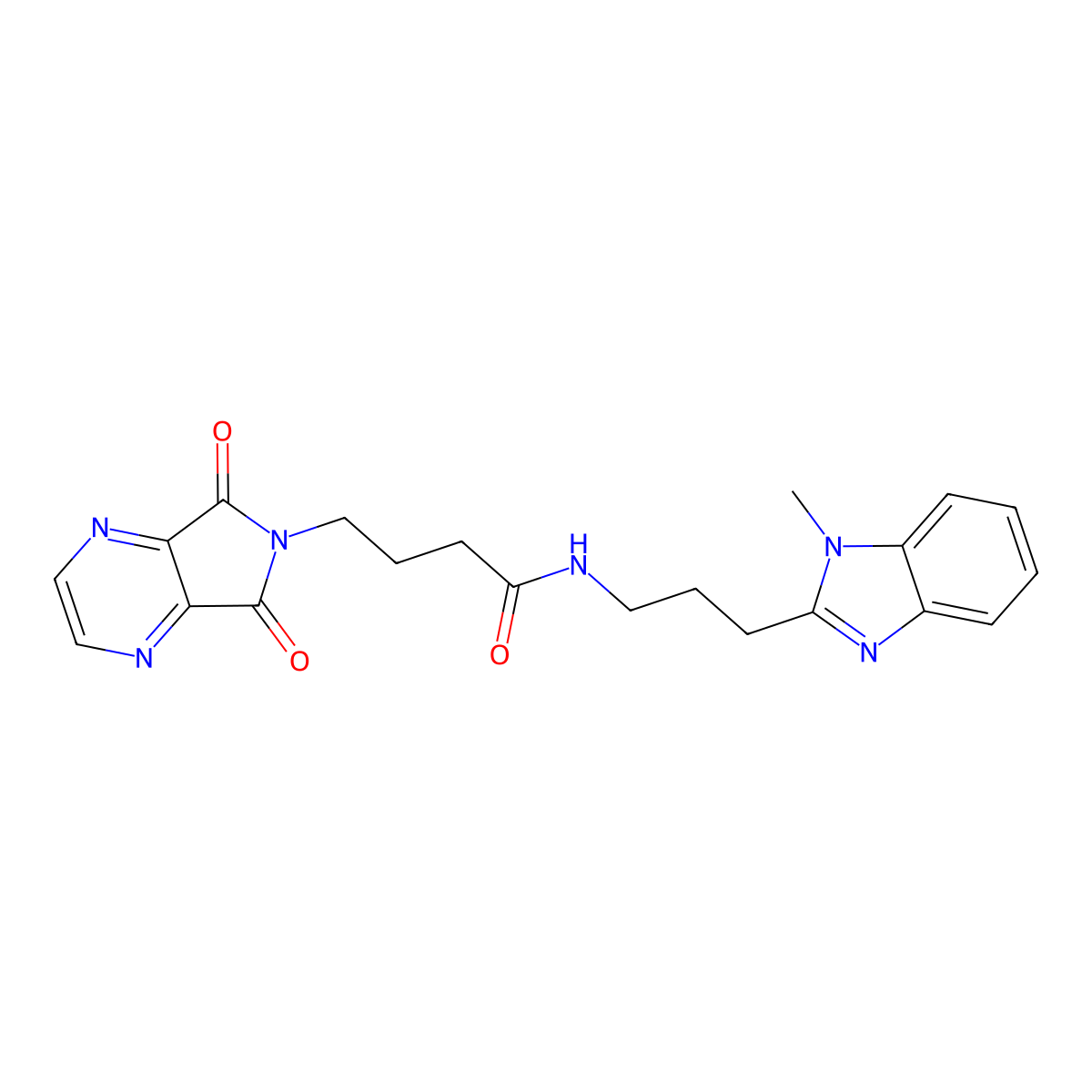 4-(5,7-dioxo-5,7-dihydro-6H-pyrrolo[3,4-b]pyrazin-6-yl)-N-[3-(1-methyl-1H-benzimidazol-2-yl)propyl]butanamide molecular structure, CAS 1574514-18-3