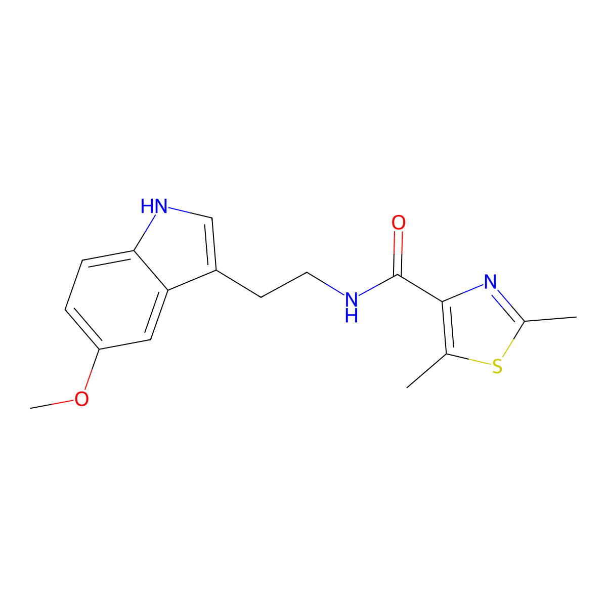 N-[2-(5-methoxy-1H-indol-3-yl)ethyl]-2,5-dimethyl-1,3-thiazole-4-carboxamide molecular structure, CAS 1574515-06-2