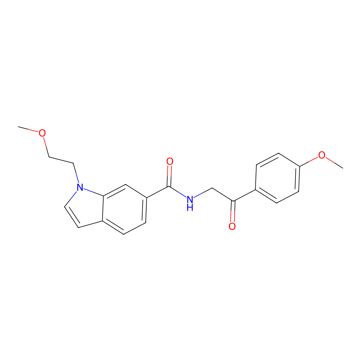 1-(2-methoxyethyl)-N-[2-(4-methoxyphenyl)-2-oxoethyl]-1H-indole-6-carboxamide molecular structure, CAS 1574515-19-7