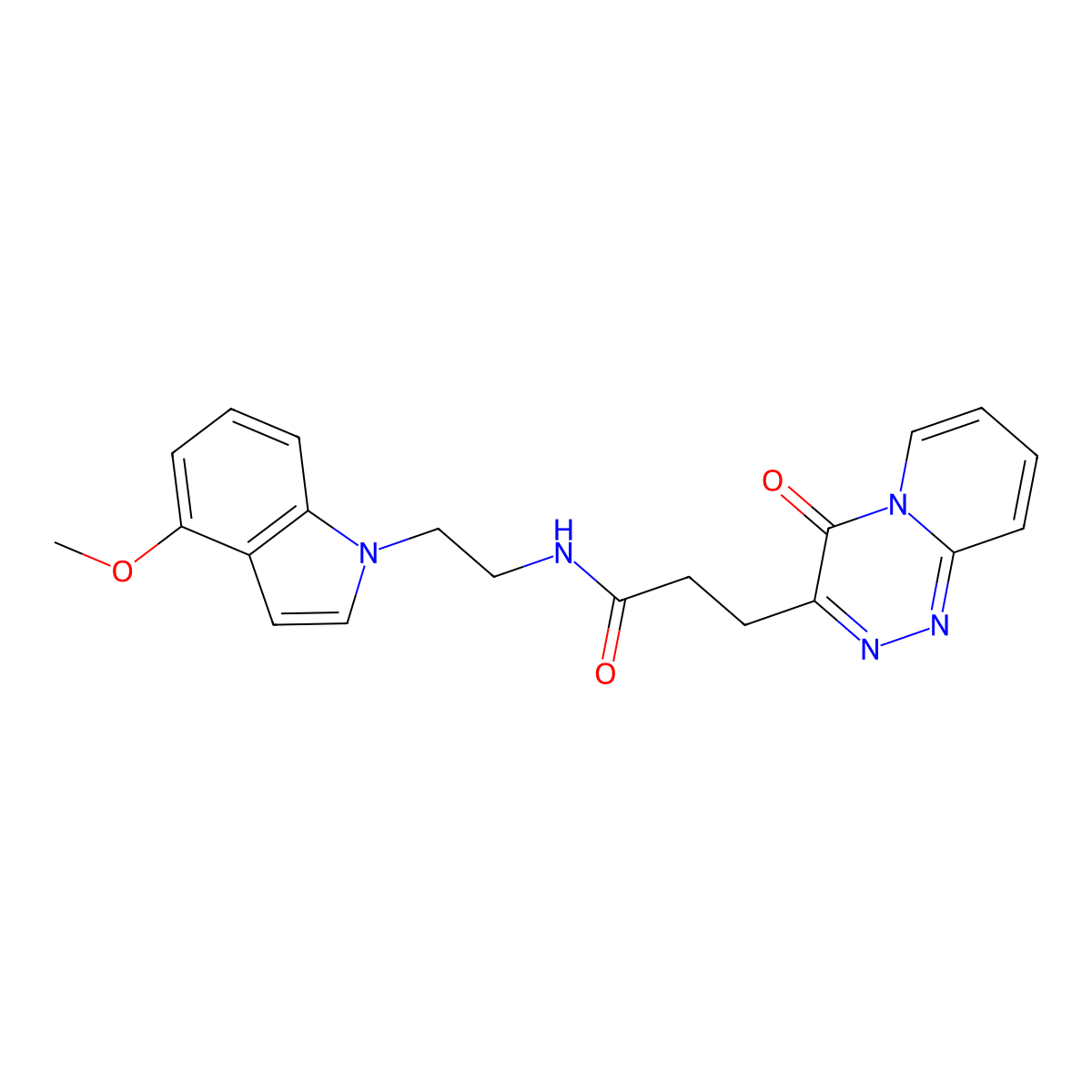 N-[2-(4-methoxy-1H-indol-1-yl)ethyl]-3-(4-oxo-4H-pyrido[2,1-c][1,2,4]triazin-3-yl)propanamide molecular structure, CAS 1574515-31-3