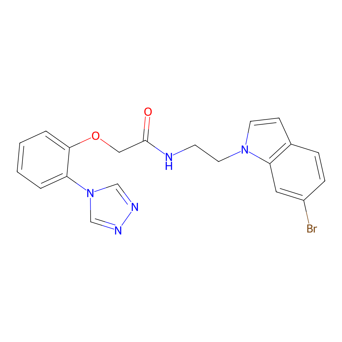 N-[2-(6-bromo-1H-indol-1-yl)ethyl]-2-[2-(4H-1,2,4-triazol-4-yl)phenoxy]acetamide molecular structure, CAS 1574515-66-4