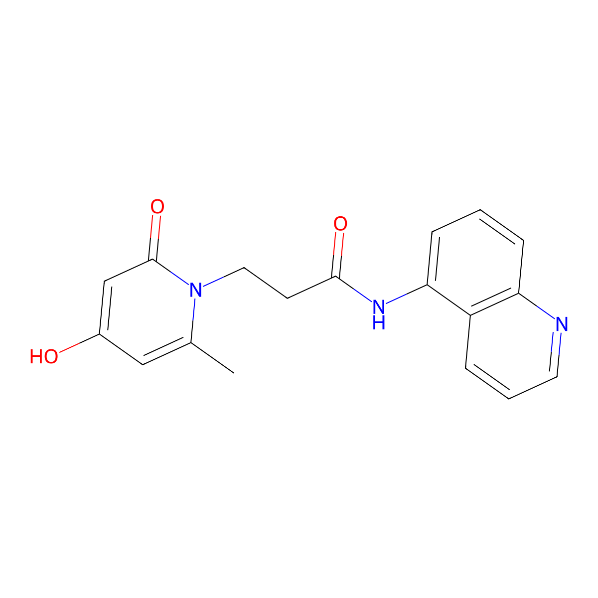 3-[4-hydroxy-2-methyl-6-oxo-1(6H)-pyridinyl]-N-(5-quinolyl)propanamide molecular structure, CAS 1574515-71-1