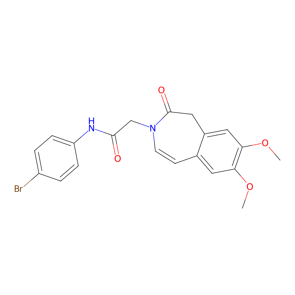 N-(4-bromophenyl)-2-(7,8-dimethoxy-2-oxo-1,2-dihydro-3H-3-benzazepin-3-yl)acetamide molecular structure, CAS 1574516-17-8