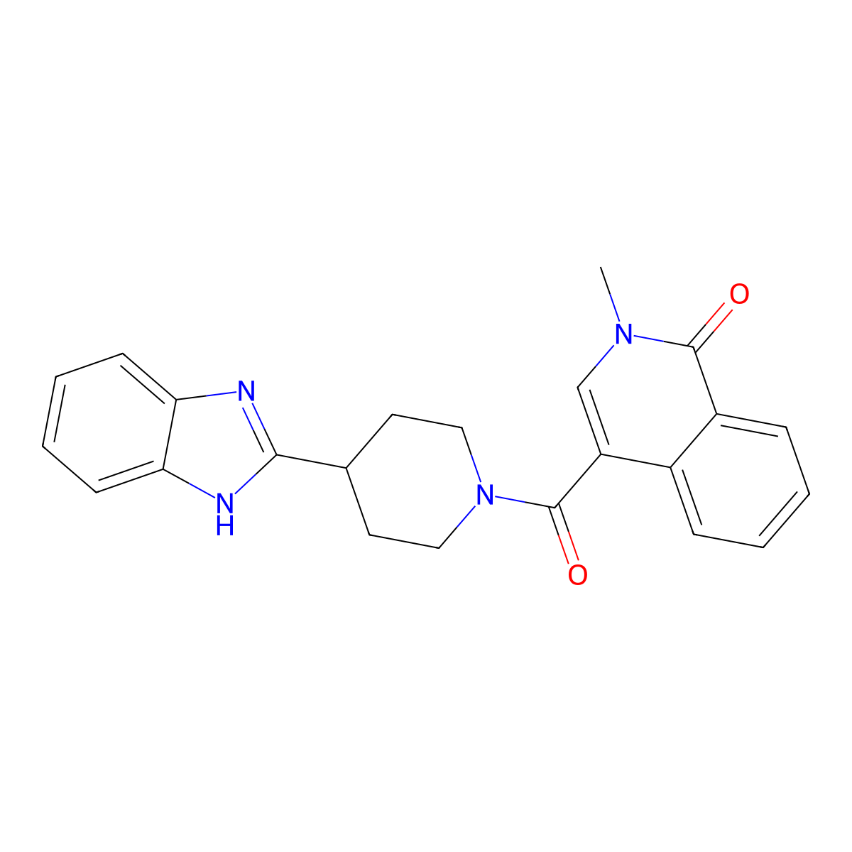 4-{[4-(1H-benzimidazol-2-yl)piperidin-1-yl]carbonyl}-2-methylisoquinolin-1(2H)-one molecular structure, CAS 1574516-27-0