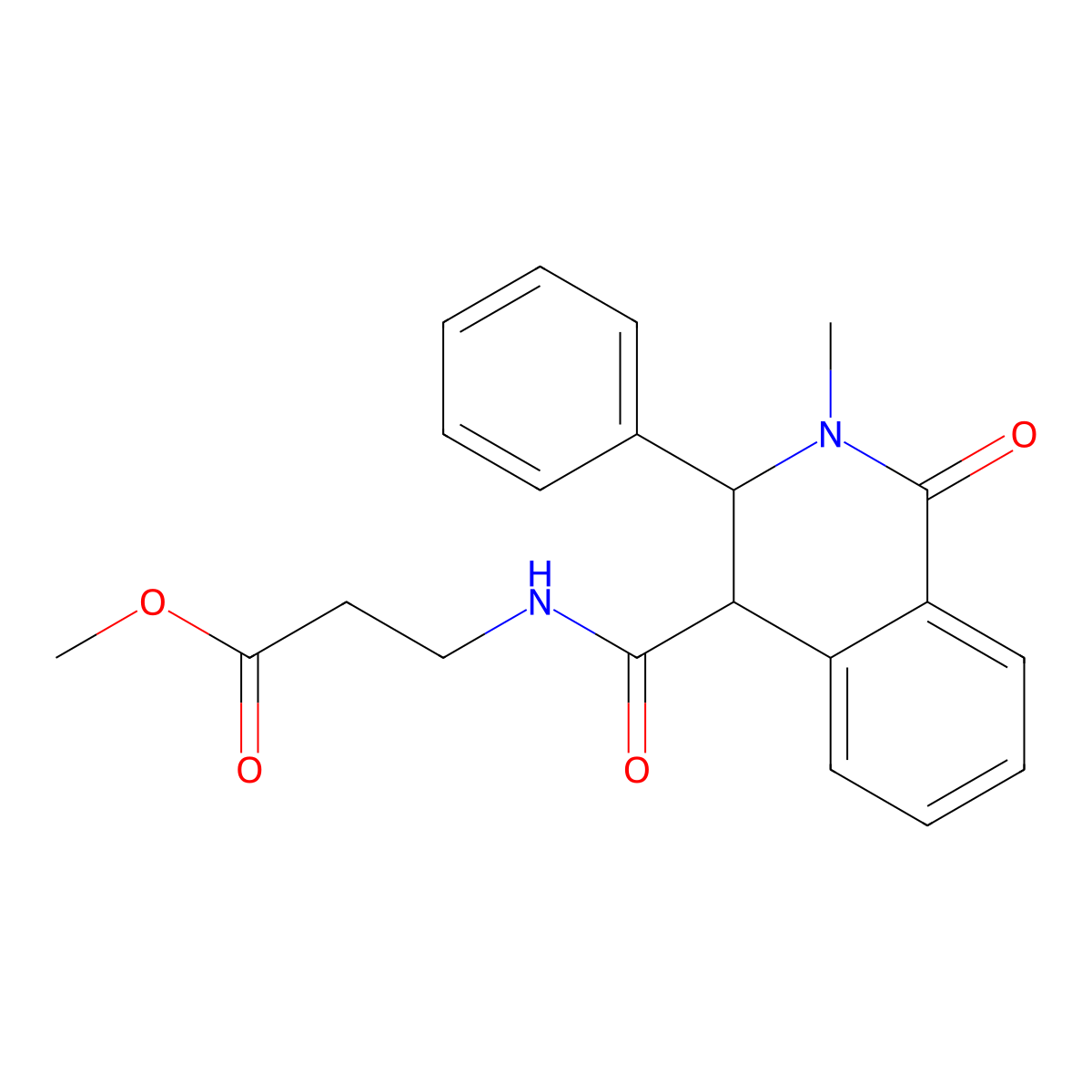 methyl N-[(2-methyl-1-oxo-3-phenyl-1,2,3,4-tetrahydroisoquinolin-4-yl)carbonyl]-beta-alaninate molecular structure, CAS 1574516-41-8