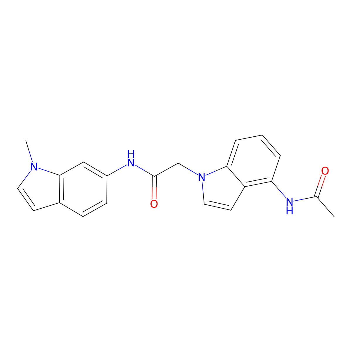 2-[4-(acetylamino)-1H-indol-1-yl]-N-(1-methyl-1H-indol-6-yl)acetamide molecular structure, CAS 1574516-62-3