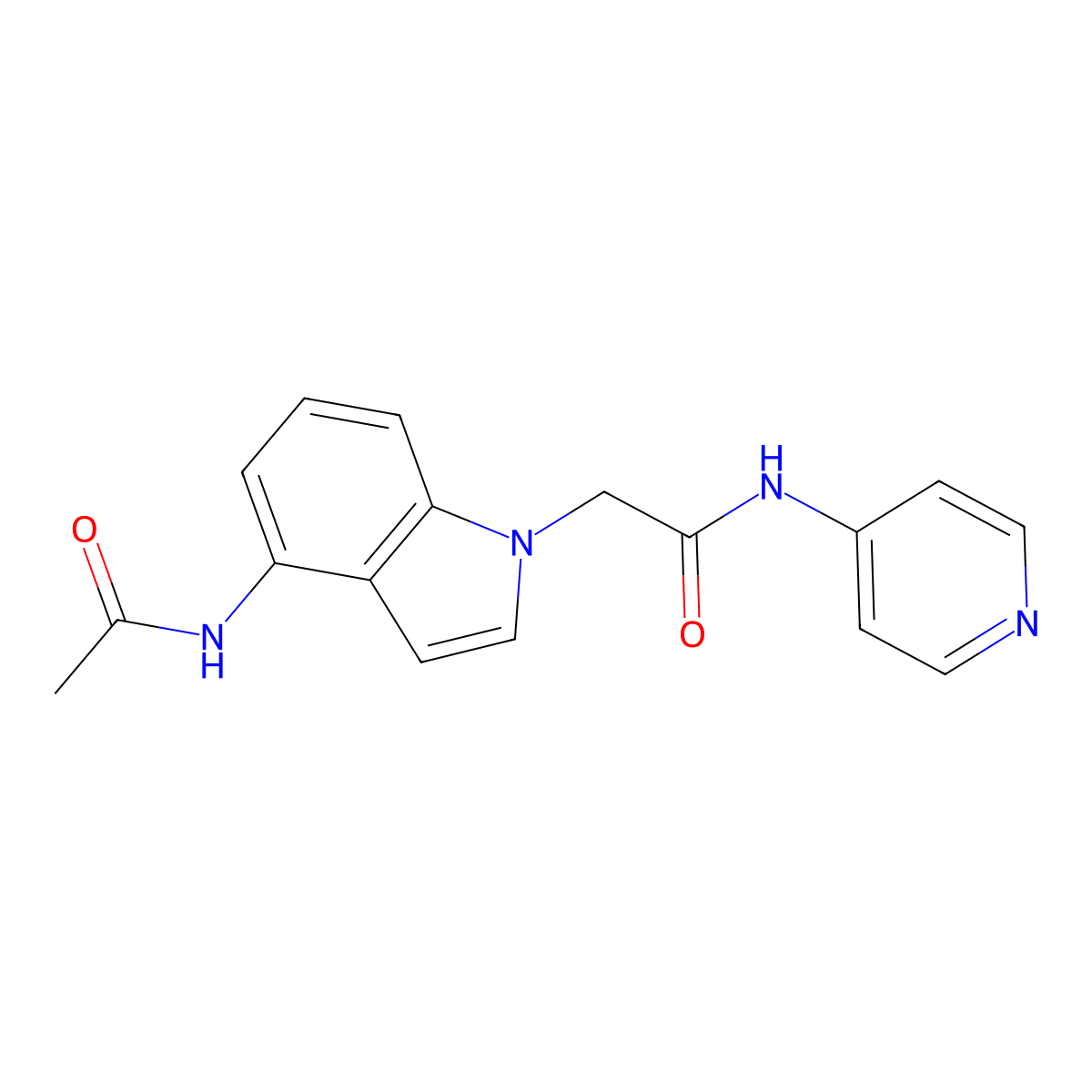 2-[4-(acetylamino)-1H-indol-1-yl]-N-(pyridin-4-yl)acetamide molecular structure, CAS 1574516-92-9
