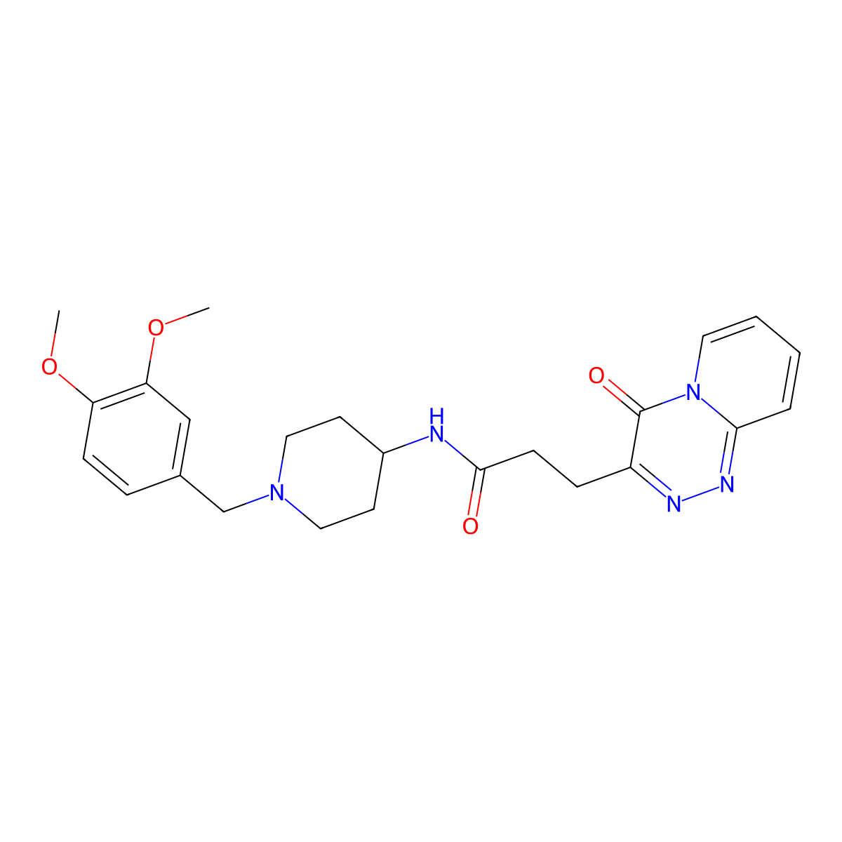 N-[1-(3,4-dimethoxybenzyl)-4-piperidyl]-3-(4-oxo-4H-pyrido[2,1-c][1,2,4]triazin-3-yl)propanamide molecular structure, CAS 1574517-66-0