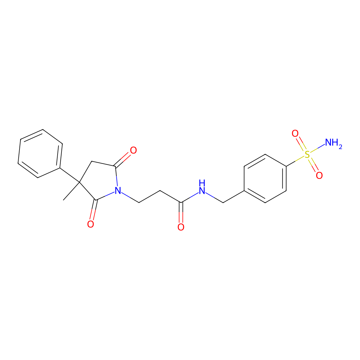3-(3-methyl-2,5-dioxo-3-phenylpyrrolidin-1-yl)-N-(4-sulfamoylbenzyl)propanamide molecular structure, CAS 1574518-11-8