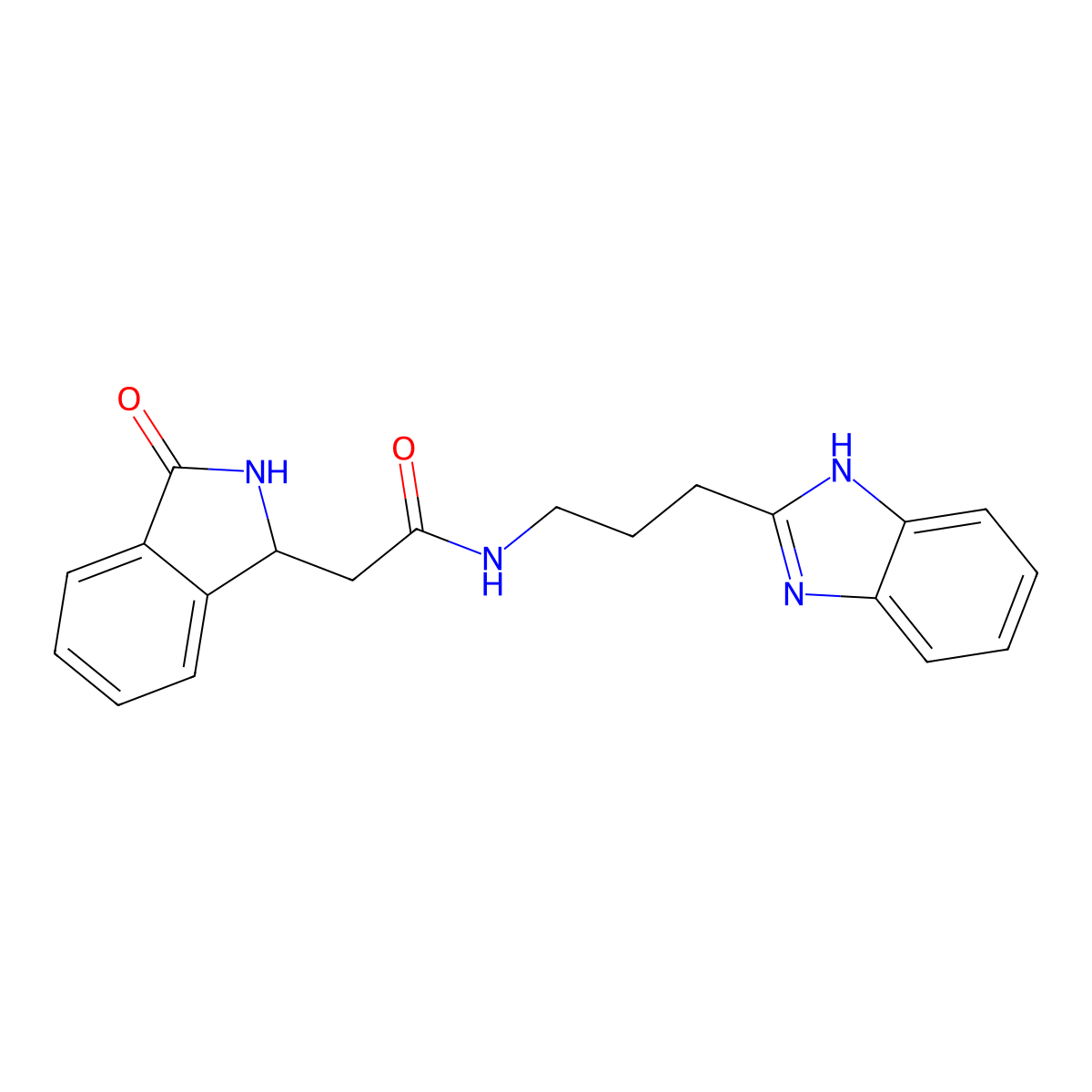 N-[3-(1H-benzimidazol-2-yl)propyl]-2-(3-oxo-2,3-dihydro-1H-isoindol-1-yl)acetamide molecular structure, CAS 1574518-16-3