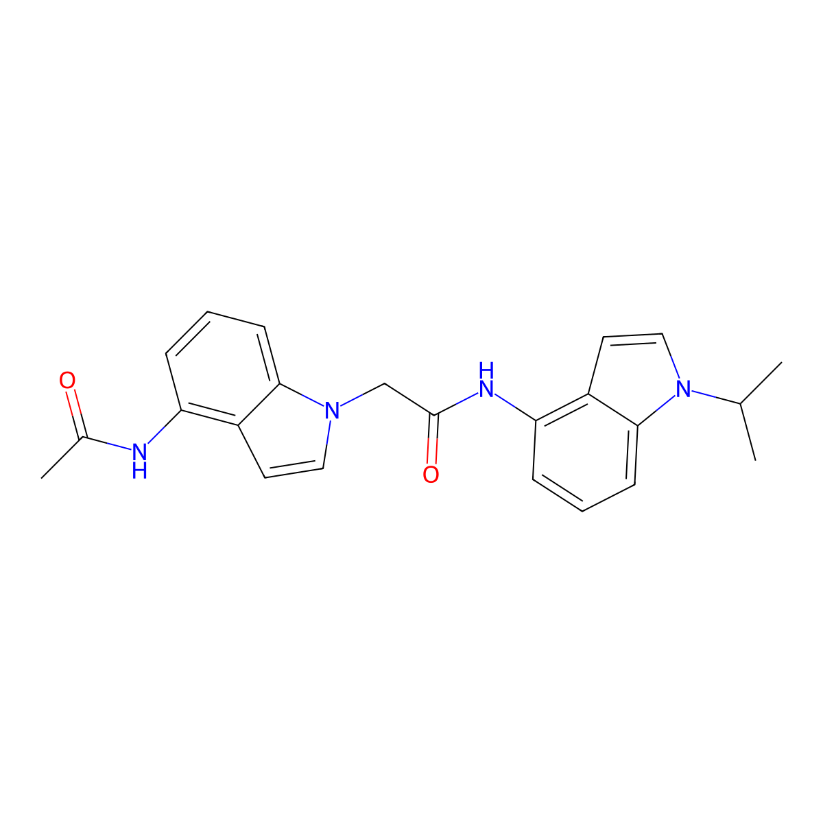 2-[4-(acetylamino)-1H-indol-1-yl]-N-[1-(propan-2-yl)-1H-indol-4-yl]acetamide molecular structure, CAS 1574518-22-1
