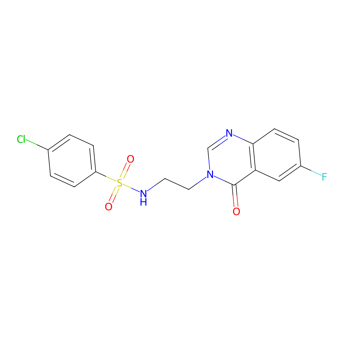 4-chloro-N-[2-(6-fluoro-4-oxoquinazolin-3(4H)-yl)ethyl]benzenesulfonamide molecular structure, CAS 1574527-65-3