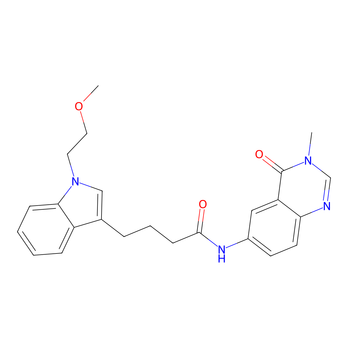 4-[1-(2-methoxyethyl)-1H-indol-3-yl]-N-(3-methyl-4-oxo-3,4-dihydroquinazolin-6-yl)butanamide molecular structure, CAS 1574527-77-7