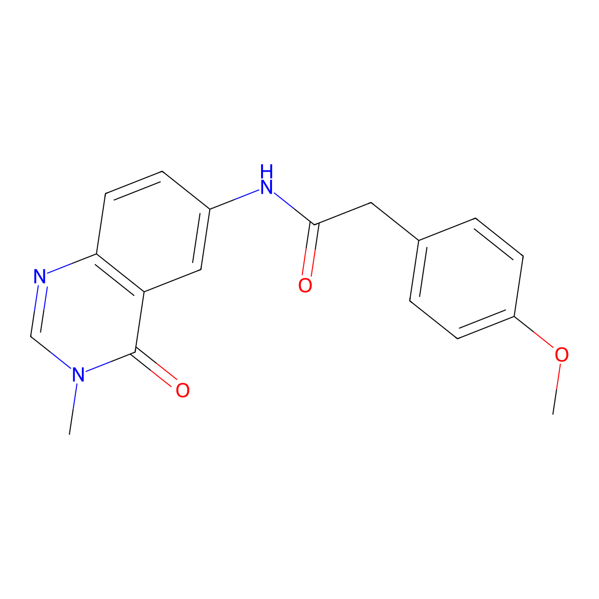 2-(4-methoxyphenyl)-N-(3-methyl-4-oxo-3,4-dihydroquinazolin-6-yl)acetamide molecular structure, CAS 1574528-05-4