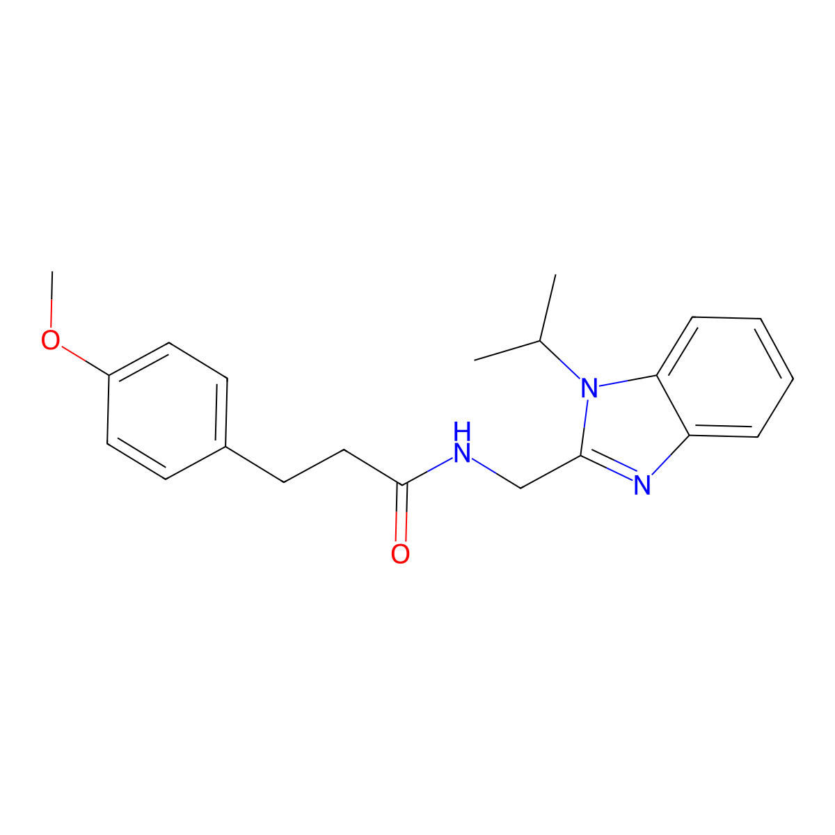 3-(4-methoxyphenyl)-N-{[1-(propan-2-yl)-1H-benzimidazol-2-yl]methyl}propanamide molecular structure, CAS 1574528-63-4