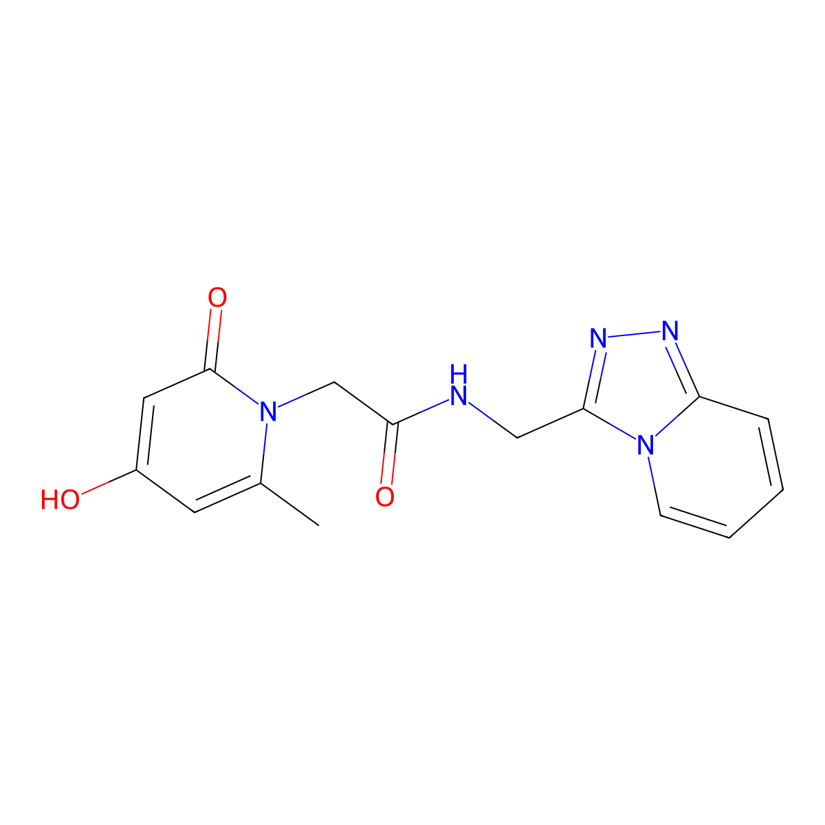2-(4-hydroxy-6-methyl-2-oxopyridin-1(2H)-yl)-N-([1,2,4]triazolo[4,3-a]pyridin-3-ylmethyl)acetamide molecular structure, CAS 1574528-85-0