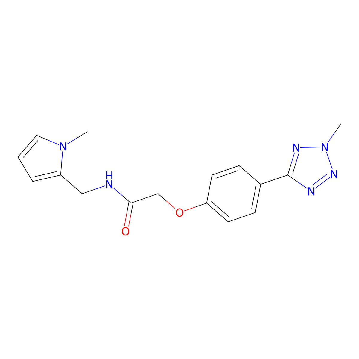 N-[(1-methyl-1H-pyrrol-2-yl)methyl]-2-[4-(2-methyl-2H-tetrazol-5-yl)phenoxy]acetamide molecular structure, CAS 1574529-35-3