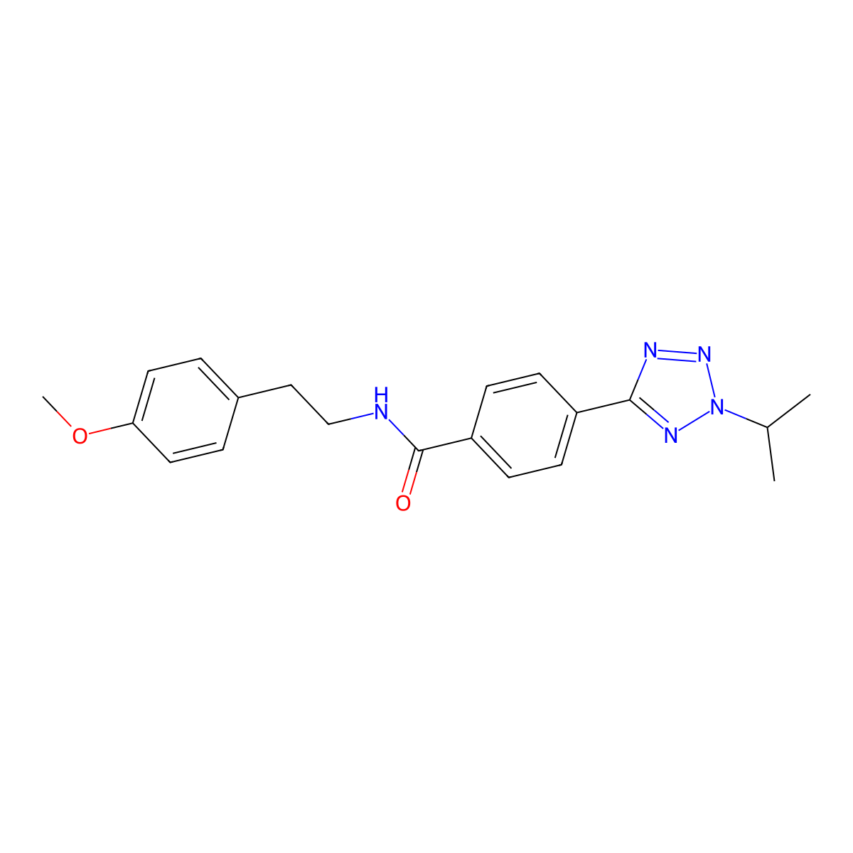 N-[2-(4-methoxyphenyl)ethyl]-4-[2-(propan-2-yl)-2H-tetrazol-5-yl]benzamide molecular structure, CAS 1574529-47-7