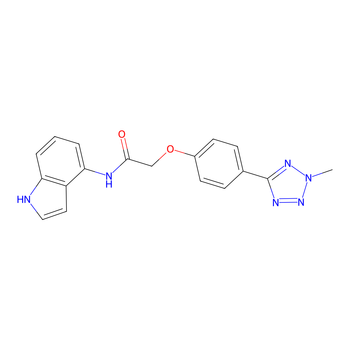 N-(1H-indol-4-yl)-2-[4-(2-methyl-2H-tetrazol-5-yl)phenoxy]acetamide molecular structure, CAS 1574529-64-8