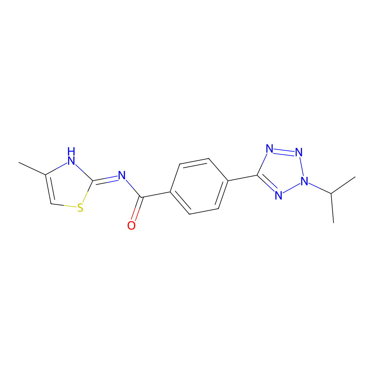 4-(2-isopropyl-2H-tetrazol-5-yl)-N-(4-methylthiazol-2-yl)benzamide molecular structure, CAS 1574529-67-1