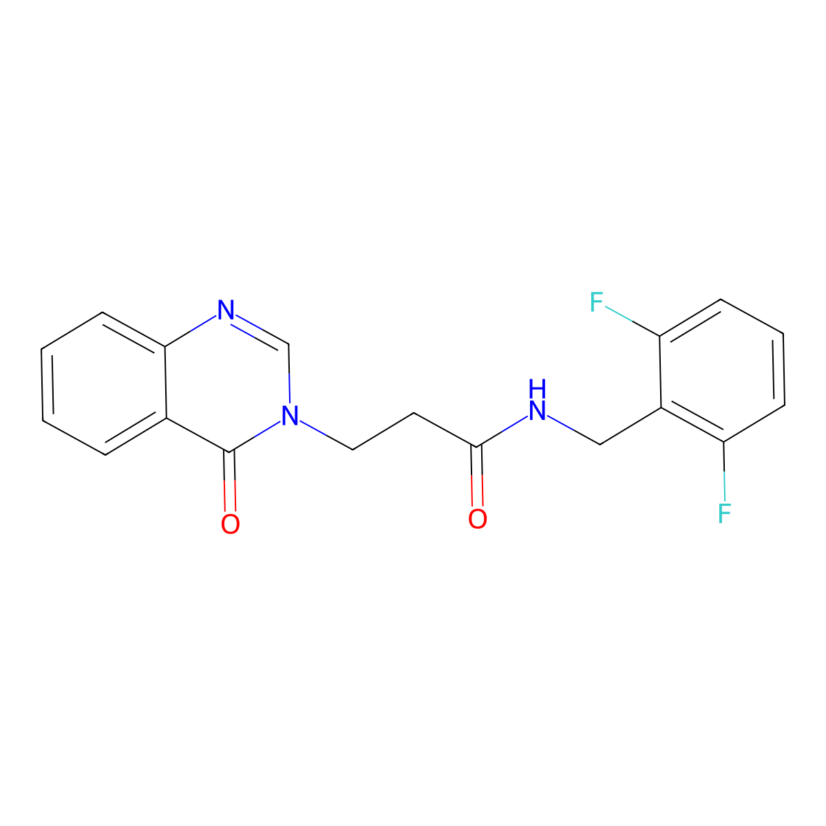N-(2,6-difluorobenzyl)-3-(4-oxoquinazolin-3(4H)-yl)propanamide molecular structure, CAS 1574529-85-3