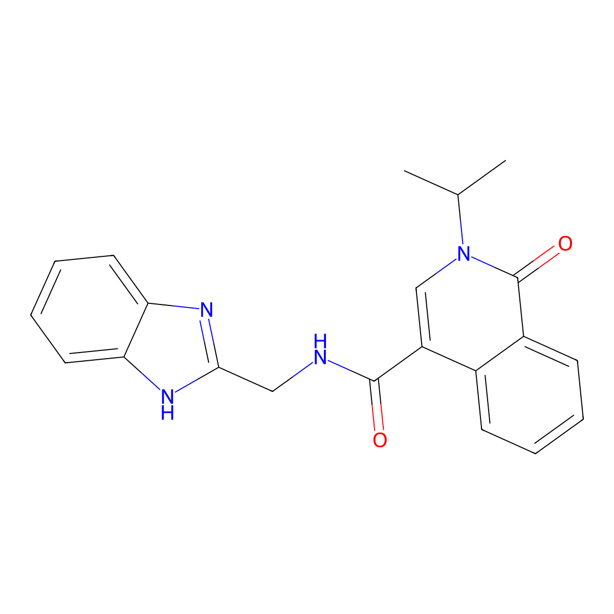 N-(1H-benzimidazol-2-ylmethyl)-1-oxo-2-(propan-2-yl)-1,2-dihydroisoquinoline-4-carboxamide molecular structure, CAS 1574529-88-6