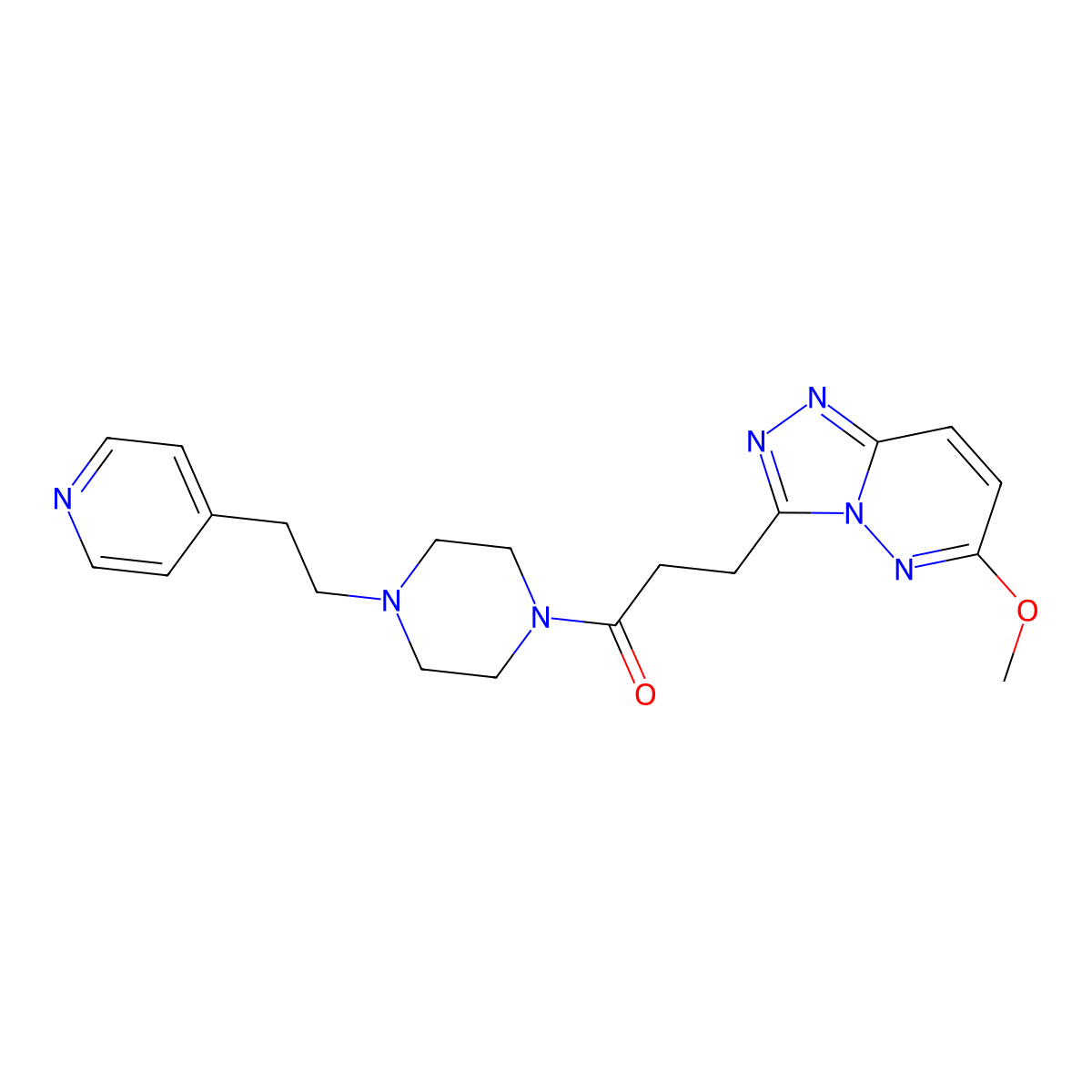 3-(6-Methoxy[1,2,4]triazolo[4,3-b]pyridazin-3-yl)-1-{4-[2-(pyridin-4-yl)ethyl]piperazin-1-yl}propan-1-one molecular structure, CAS 1574530-01-0