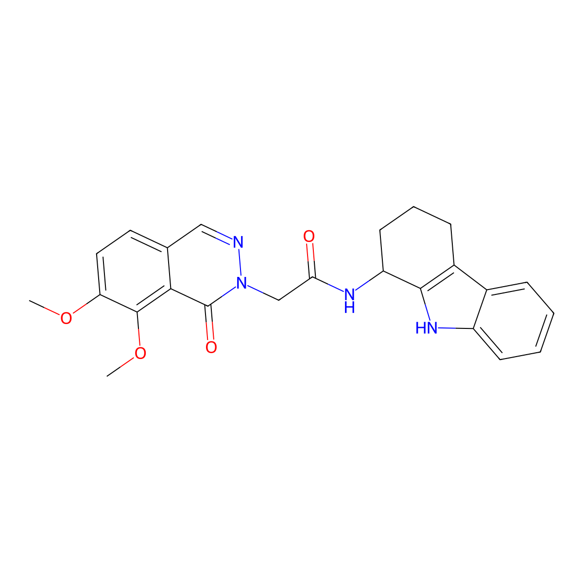 2-(7,8-dimethoxy-1-oxophthalazin-2(1H)-yl)-N-(2,3,4,9-tetrahydro-1H-carbazol-1-yl)acetamide molecular structure, CAS 1574530-06-5