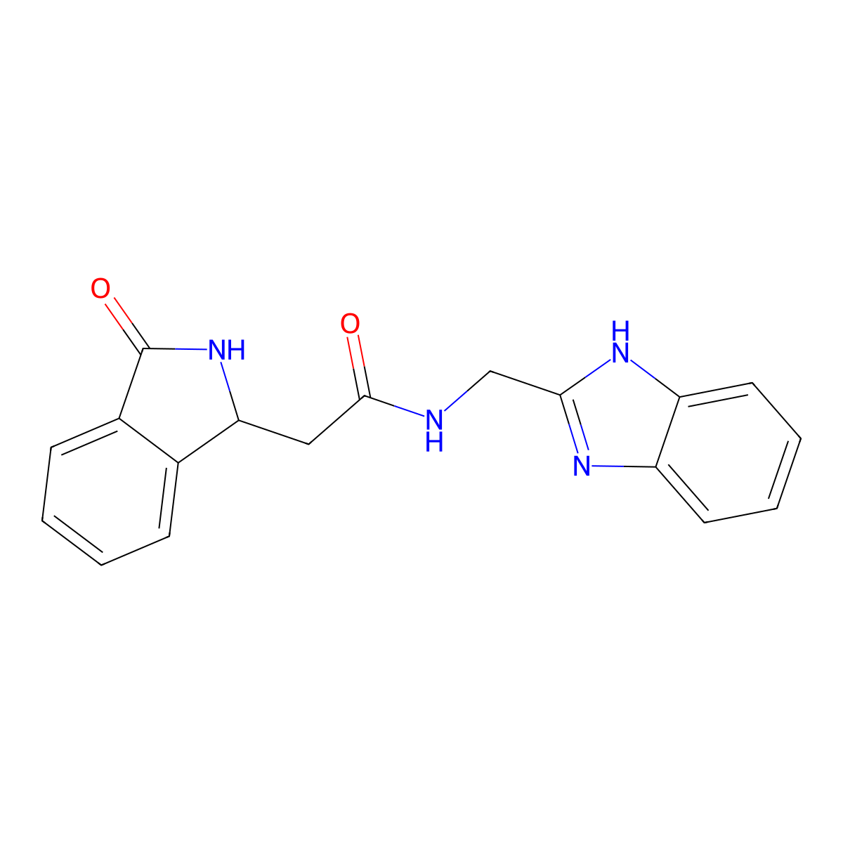 N-(1H-benzimidazol-2-ylmethyl)-2-(3-oxo-2,3-dihydro-1H-isoindol-1-yl)acetamide molecular structure, CAS 1574530-24-7