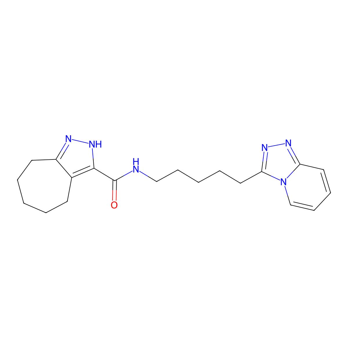 N-[5-([1,2,4]triazolo[4,3-a]pyridin-3-yl)pentyl]-2,4,5,6,7,8-hexahydrocyclohepta[c]pyrazole-3-carboxamide molecular structure, CAS 1574530-25-8