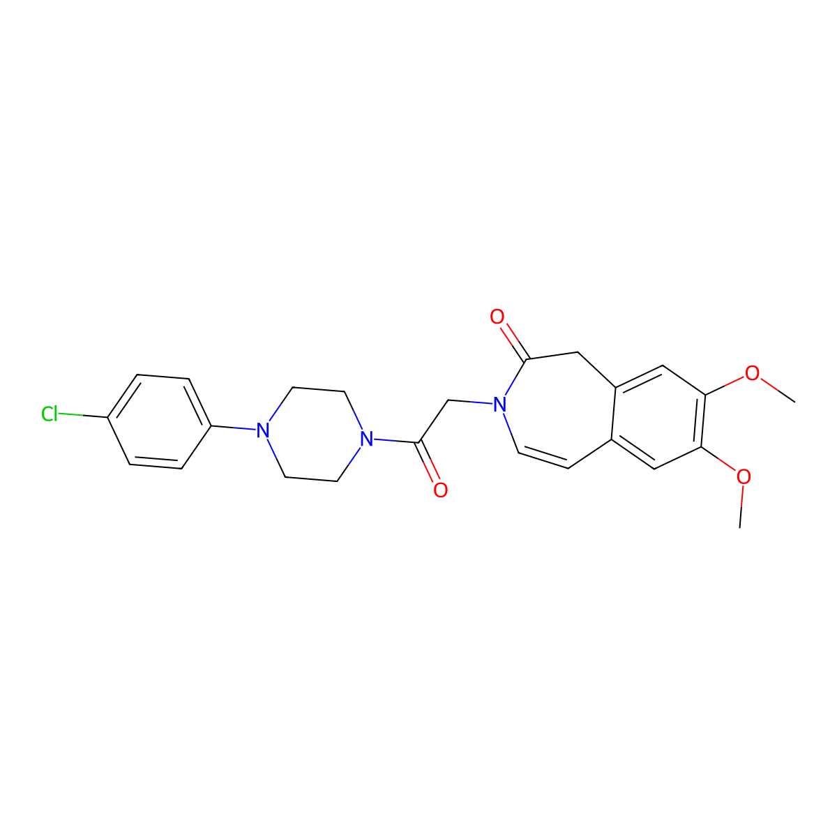 3-{2-[4-(4-chlorophenyl)piperazin-1-yl]-2-oxoethyl}-7,8-dimethoxy-1,3-dihydro-2H-3-benzazepin-2-one molecular structure, CAS 1574530-50-9