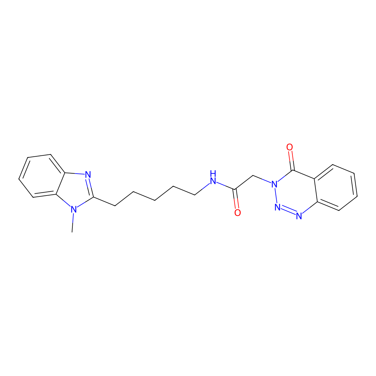 N-[5-(1-methyl-1H-benzimidazol-2-yl)pentyl]-2-(4-oxo-1,2,3-benzotriazin-3(4H)-yl)acetamide molecular structure, CAS 1574530-56-5