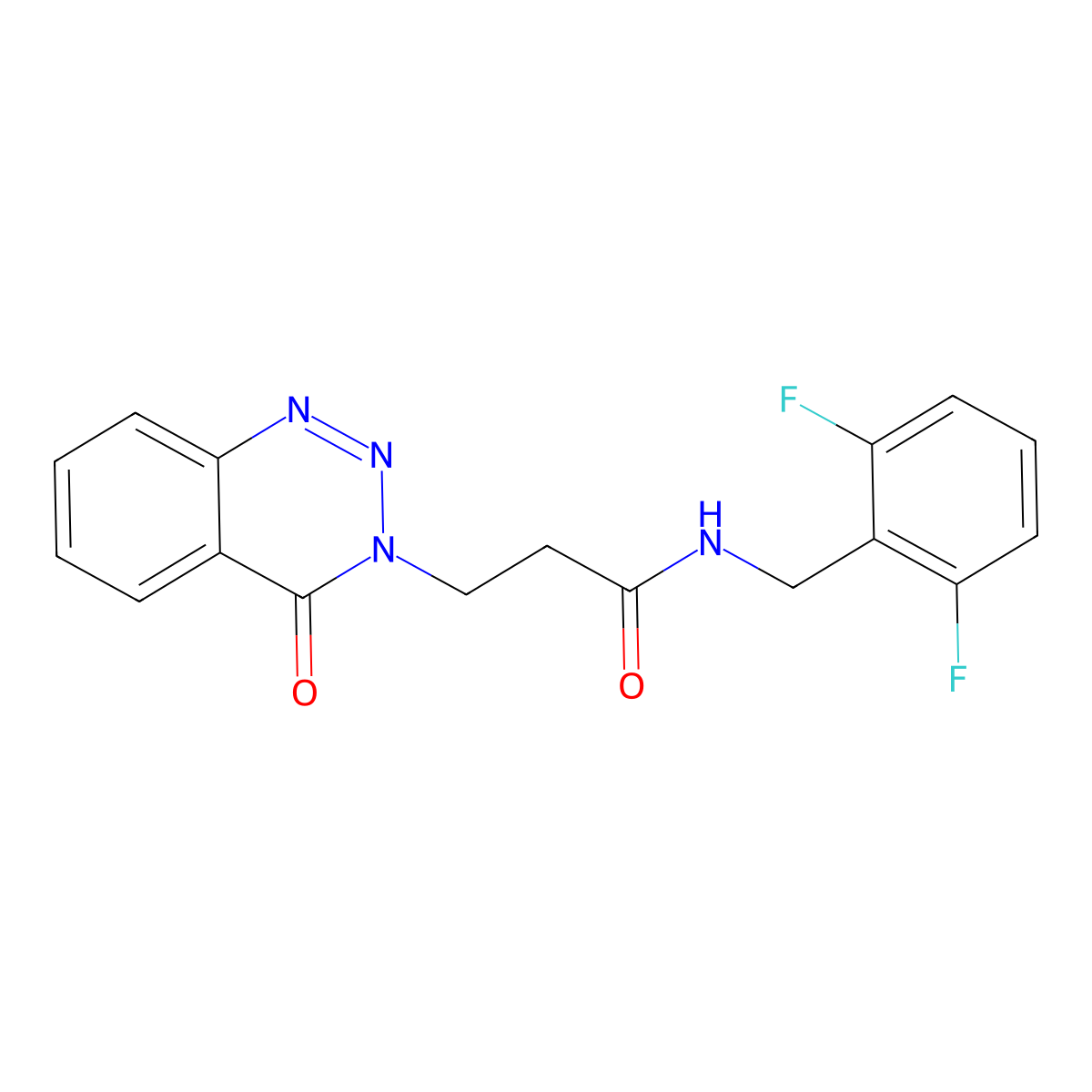 N-(2,6-difluorobenzyl)-3-(4-oxo-1,2,3-benzotriazin-3(4H)-yl)propanamide molecular structure, CAS 1574530-83-8
