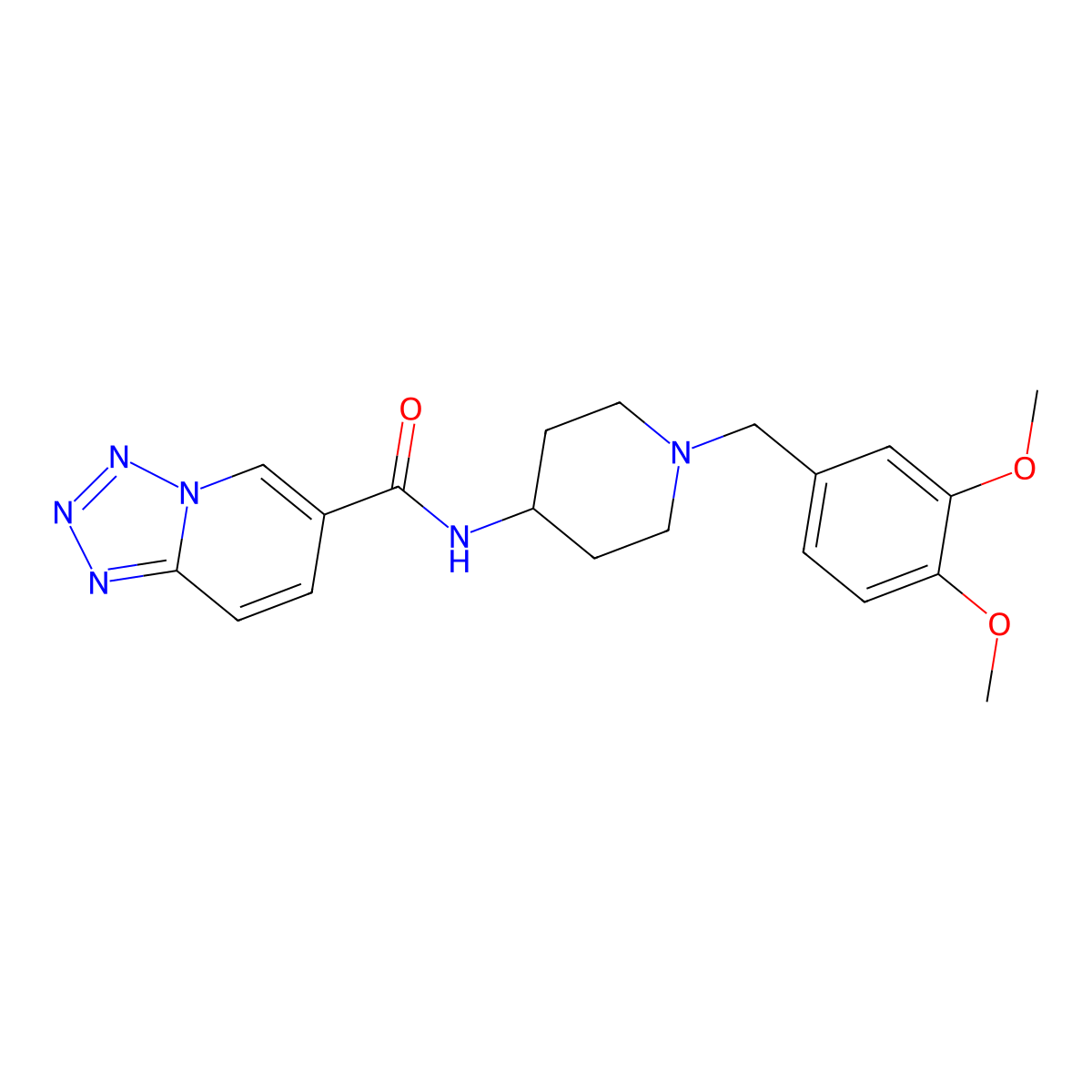 N-[1-(3,4-dimethoxybenzyl)-4-piperidyl][1,2,3,4]tetraazolo[1,5-a]pyridine-6-carboxamide molecular structure, CAS 1574530-85-0