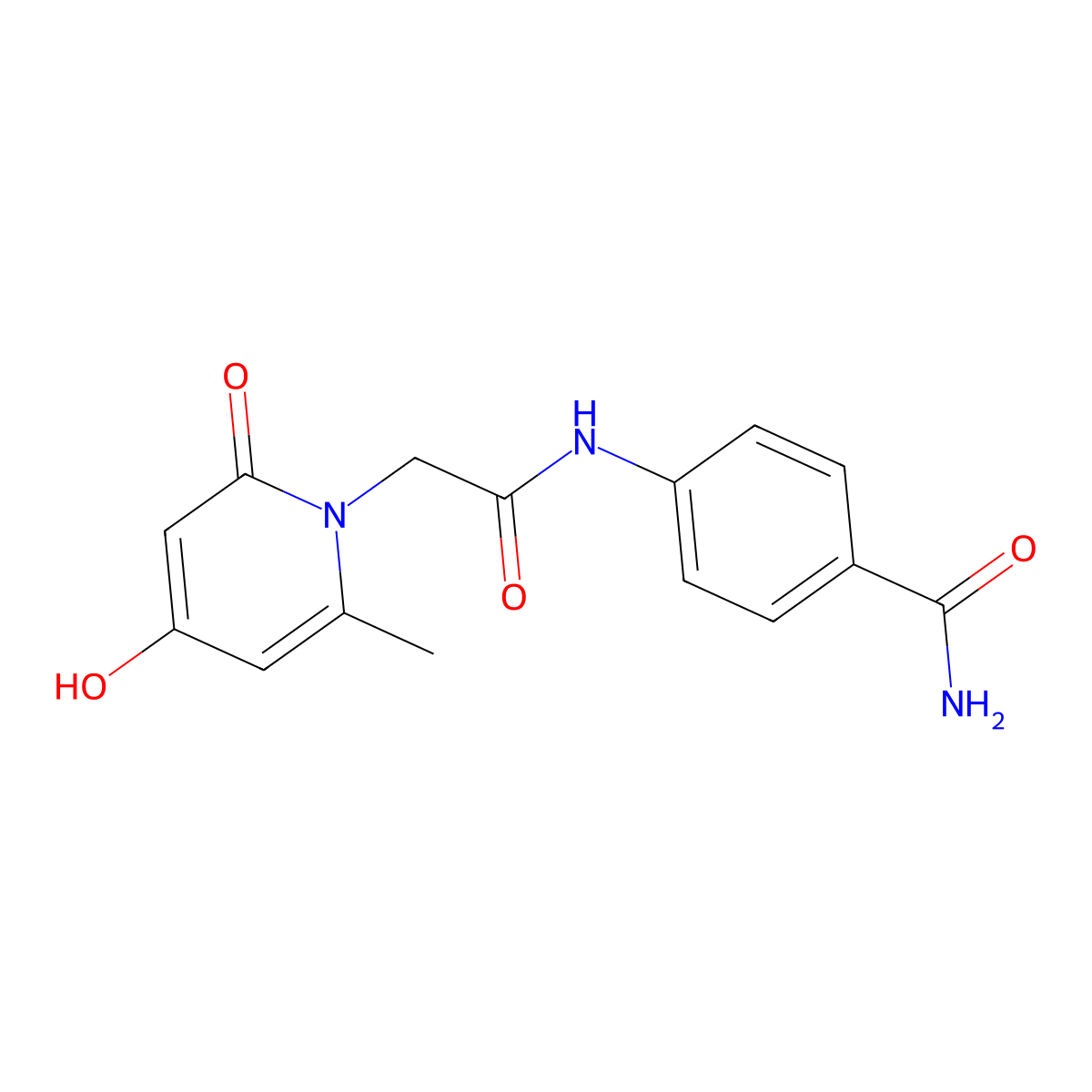 4-{[(4-hydroxy-6-methyl-2-oxopyridin-1(2H)-yl)acetyl]amino}benzamide molecular structure, CAS 1574531-02-4