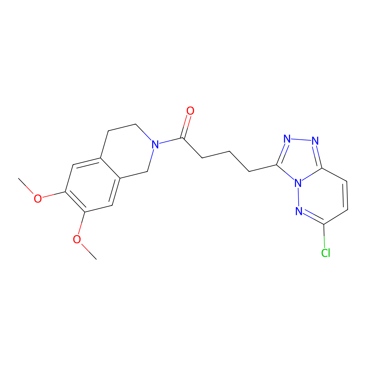 4-(6-chloro[1,2,4]triazolo[4,3-b]pyridazin-3-yl)-1-(6,7-dimethoxy-3,4-dihydroisoquinolin-2(1H)-yl)butan-1-one molecular structure, CAS 1574531-03-5