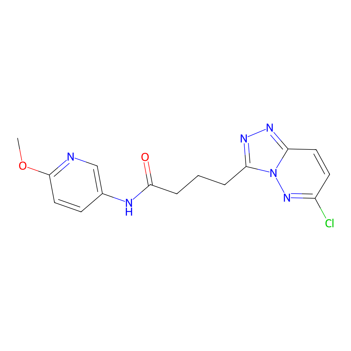 4-(6-chloro[1,2,4]triazolo[4,3-b]pyridazin-3-yl)-N-(6-methoxypyridin-3-yl)butanamide molecular structure, CAS 1574531-05-7