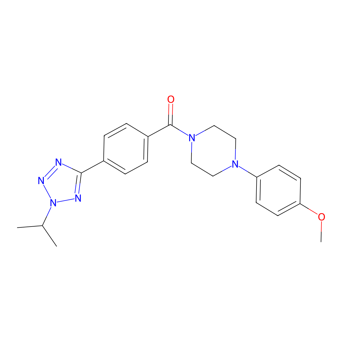 [4-(4-methoxyphenyl)piperazin-1-yl]{4-[2-(propan-2-yl)-2H-tetrazol-5-yl]phenyl}methanone molecular structure, CAS 1574531-14-8