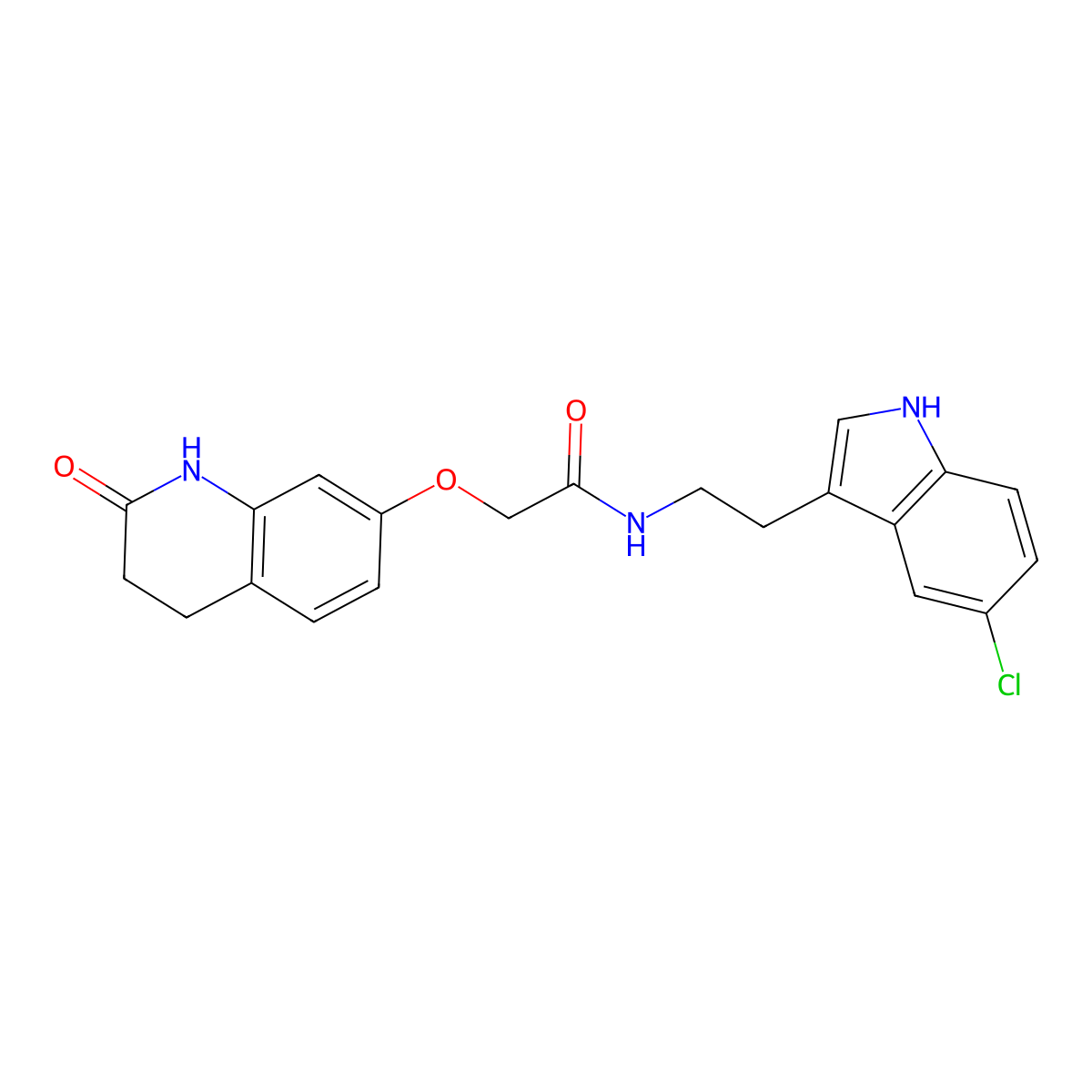 N-[2-(5-chloro-1H-indol-3-yl)ethyl]-2-[(2-hydroxy-3,4-dihydroquinolin-7-yl)oxy]acetamide molecular structure, CAS 1574531-22-8