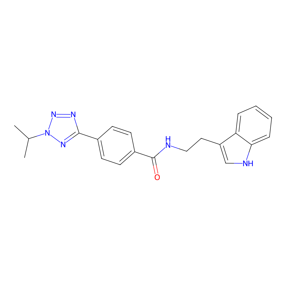 N-[2-(1H-indol-3-yl)ethyl]-4-[2-(propan-2-yl)-2H-tetrazol-5-yl]benzamide molecular structure, CAS 1574531-53-5