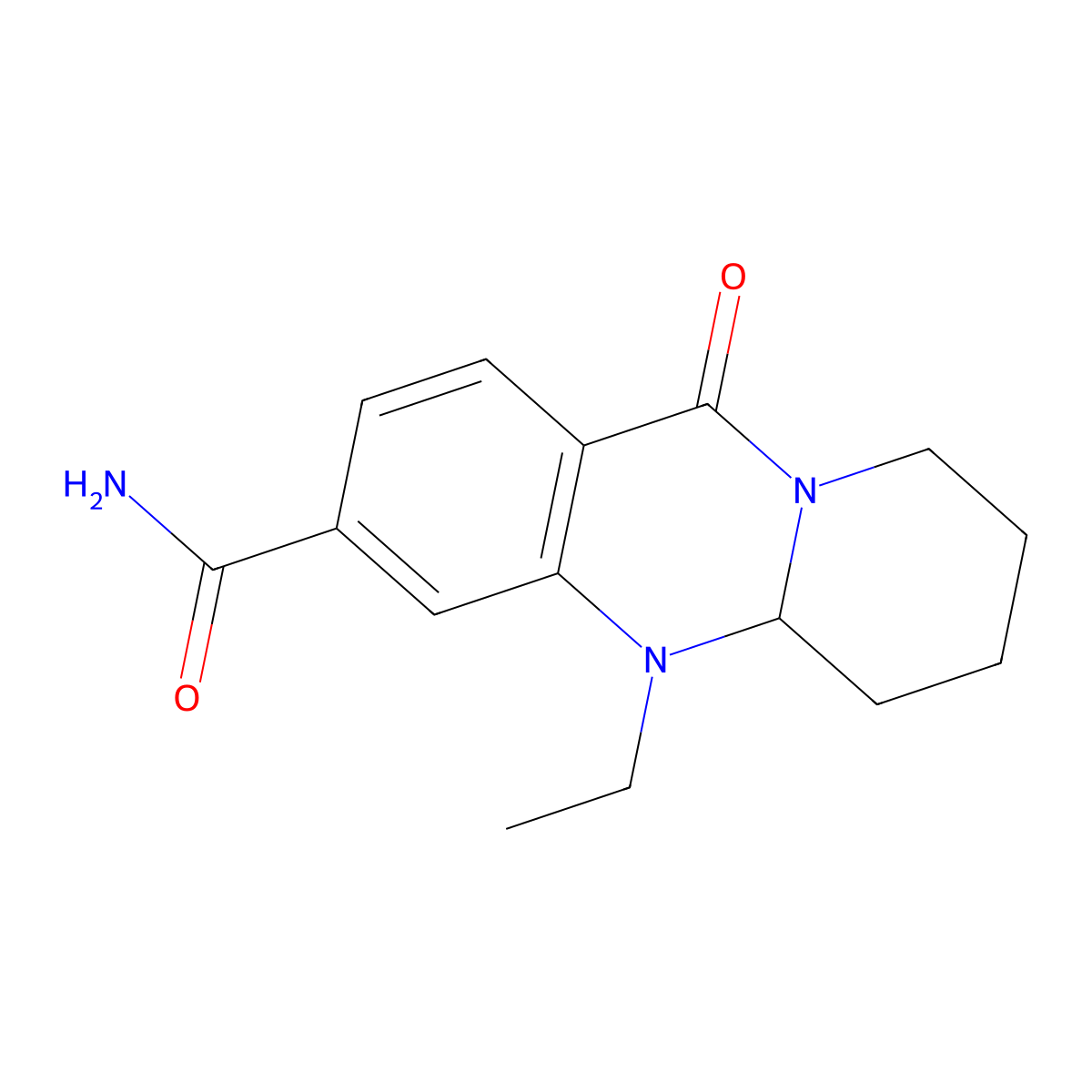 5-ethyl-11-oxo-5,6,7,8,9,11-hexahydro-5aH-pyrido[2,1-b]quinazoline-3-carboxamide molecular structure, CAS 1574545-84-8