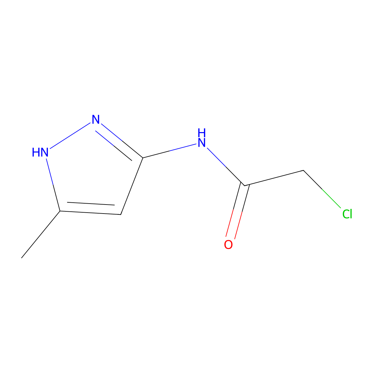 2-chloro-N-(5-methyl-1H-pyrazol-3-yl)acetamide molecular structure, CAS 1574551-12-4